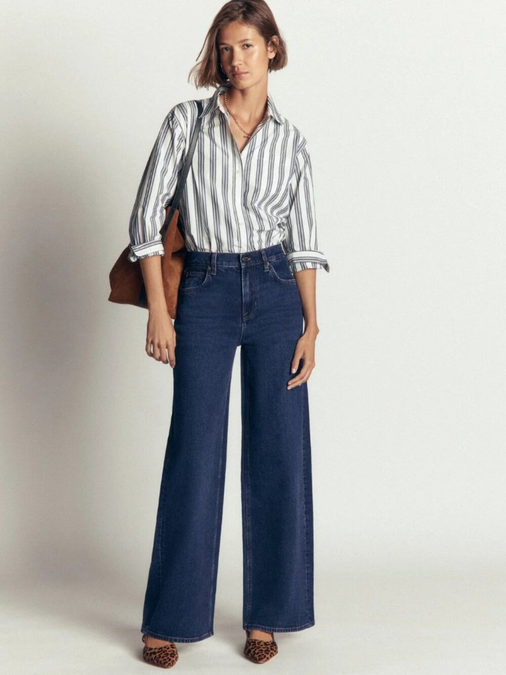 Boden High Rise Wide Leg Jeans Size 12